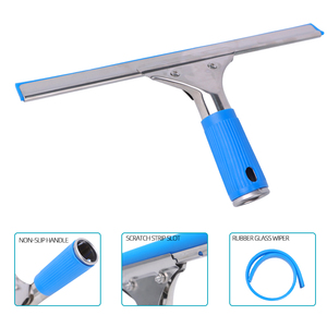 Nettoyeur de vitres télescopique 2,4 m pour usage domestique avec manche extensible, racleur long connectable pour nettoyage de vitres et douches - Product Image 2