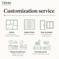 Rumah Kontainer Dua Lantai TDHH, Villa Prefab Paket Siap Pasang, Balkon Bergelombang, Tangga, Grosir OEM