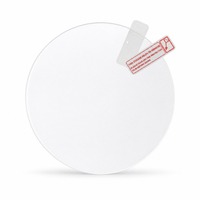 Disque rond en polycarbonate usiné CNC, pièce transparente en PC avec film protecteur anti-rayures et languette de retrait facile