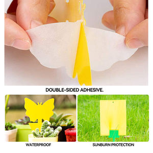 Logo jaune fort pièges collants pour intérieur extérieur <span class=keywords><strong>naturel</strong></span> antiparasitaire piège à mouches des fruits jaune champignon pièges à moucherons <span class=keywords><strong>attrape</strong></span>-insectes - Product Image 6