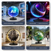 Esfera de Ventilador Holográfico de 50 cm con Brillo de 3000 cd, Bola Holográfica de 360° °   Para Eventos y Tiendas, Control por Aplicación LED, Interior y Exterior