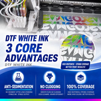 Encre Pigmentée Blanche DTF Goosam 1000ML en Vrac, Sans Colmatage, Sans Sédiments, Couverture à 100% pour Imprimantes DTF Epson DX5 XP600 I1600 I3200 L1800