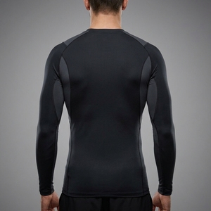 Maillot de compression à manches longues pour homme, anti-UV, séchage rapide, ajusté, col rond, en Spandex/Polyester 260g, imprimé par transfert thermique - Product Image 2