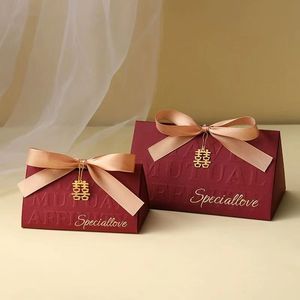 Tùy chỉnh in lá vàng logo sang trọng phân hủy sinh học Kraft hộp giấy Ribbon Bowknot thanh lịch lưu niệm ủng hộ đám cưới kẹo Hộp quà tặng - Product Image 2