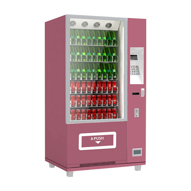 Smart Touch Screen Metal Refrigerated Beverage and Snack Vending Machines with SDK Cash and Coin Unmanned for Small Spaces