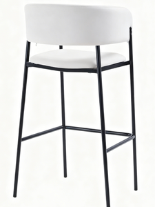 Luxury Modern Bar <b>Stool</b> with Fabric Upholstered <b>Seat</b> Sturdy Iron Frame for Indoor Kitchen Island & Home Bar Counter Seating - Product Image 5