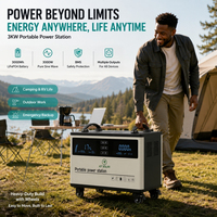 Générateur solaire domestique grande capacité 4 kW, banques d'énergie mobiles d'urgence, batterie à onde sinusoïdale pure, énergie solaire portable
