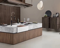 Keran Dapur Komersial Spring Kitchen Faucet Pre-Rinse dengan Semprotan Tarik Turun, Bahan Kuningan untuk Proyek Apartemen