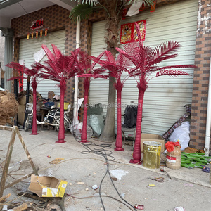 Jumei Rose Red PE nhân tạo cây dừa trầu trong nhà cây giả trang trí trung tâm trung tâm sàn cửa sổ trang trí UV chứng nhận thân thiện với môi trường - Product Image 2