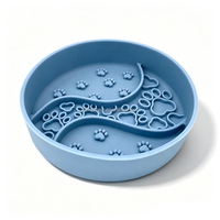 Bol interactif en silicone 2-en-1 Paw Dots de 4,5 cm de profondeur pour chien, gamelle anti-glouton pour une alimentation lente et la réduction de l'anxiété (vente en gros)