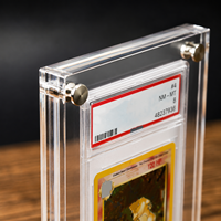 Étui de présentation magnétique coulissant en acrylique pour carte PSA avec protection graduée et pour protège-cartes de collection Pokémon