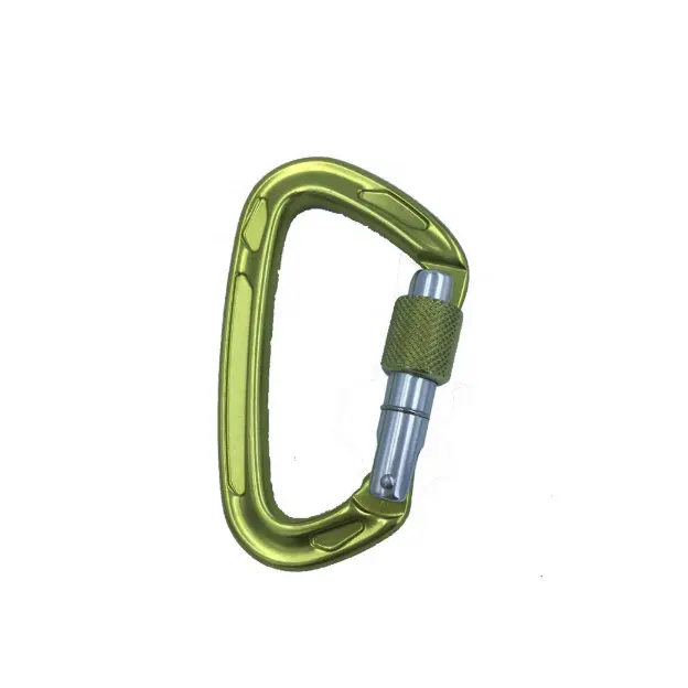 Kait jepret aluminium 12mm grosir 22kn carabiner penguncian otomatis kait tali anjing kait carabiner panjat luar ruangan