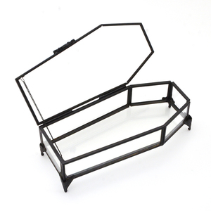 <span class=keywords><strong>Boîte</strong></span> de rangement élégante pour <span class=keywords><strong>bijoux</strong></span> <span class=keywords><strong>et</strong></span> cosmétiques, en <span class=keywords><strong>laiton</strong></span> <span class=keywords><strong>et</strong></span> <span class=keywords><strong>verre</strong></span>, noire, rectangulaire, 18*8*5cm, avec décorations. - Product Image 5