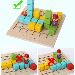Bloques de construcción de pensamiento espacial para niños, Educación Temprana, juego de cubo de mesa Little Porter, juguete educativo y de desarrollo de madera - Product Image 3