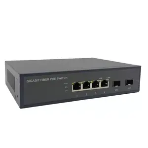 Factory Price 4 Port Cctv Ethernet Enterprise Giga Poe Network Switch With 2 Gigabit SFP Switch