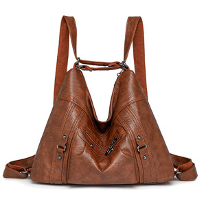 <span class=keywords><strong>Zaino</strong></span> Vintage in Morbida Pelle da <span class=keywords><strong>Donna</strong></span> con Cerniera, Grande, a Tracolla, per Esportazione Transfrontaliera - Nuova Collezione 2025 - Product Image 1