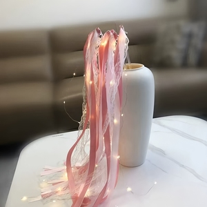 Led resplandor boda varitas cinta encaje serpentinas luz intermitente palo de hadas con campana Baby Shower decoraciones para fiesta de cumpleaños - Product Image 3