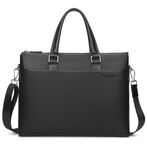 IStapromo Gifts Men's leather <b>briefcase</b>, classic business handbag, zipper closure, durable single shoulder crossbody bag - Product Image 1