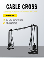 Equipo de Gimnasio para Entrenamiento de Fuerza, Máquina Multifuncional Ajustable con Cables y Pesas, Máquina de Ejercicios para Pectorales