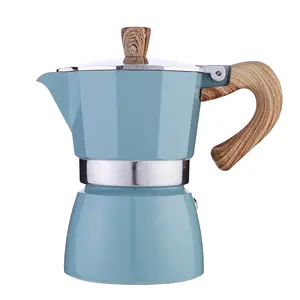 새로운 스타일의 프리미엄 알루미늄 커피 메이커 이탈리아 에스프레소 스토브 탑 모카 포트 3-6 컵