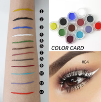 Eyeliner en gel minéral 12 couleurs OEM, logo personnalisé, marque privée, longue tenue, waterproof pour maquillage des yeux, votre propre marque