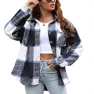 Womens Corduroy Shacket Button <b>Down</b> Shirts Boyfriend Long Sleeve Oversized Tops Jacket - Product Image 1