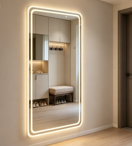 Custom Size LED Illuminated Frameless Mirror Aluminum <b>Wall</b> Hanging Vanity Mirror for Bathroom Entryway - Product Image 1