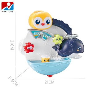 Bébé jouer jouets pulvérisation d'eau baignoire <span class=keywords><strong>ventouse</strong></span> jouets en plastique sûr pingouin château jeu d'eau pour la baignade - Product Image 4