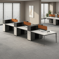 Poste de travail de bureau moderne modulaire extensible en bois pour personnel d'entreprise