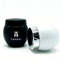 Contenants cosmétiques vides en verre sphériques de forme ronde avec logo personnalisé, 30g, 50g, 100g, rechargeables, avec récipient intérieur