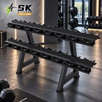 Support de rangement double niveau pour haltères SK-B43 (8 paires) – Équipement de gym commercial pour l'entraînement de force