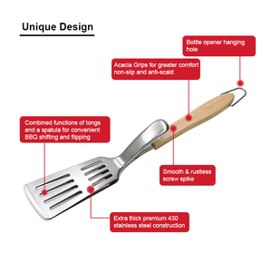 Outils de barbecue coréens <span class=keywords><strong>REWOOD</strong></span>, pinces en bois extra longues en acier inoxydable, brochettes résistantes à la chaleur, écologiques, durables, en métal - Product Image 2