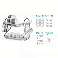 Bol égouttoir de vaisselle en acier inoxydable, couleur argent, bon marché, vente en gros, pour la cuisine