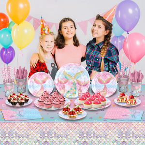 Vajilla Desechable para Fiesta <span class=keywords><strong>de</strong></span> Sirena, <span class=keywords><strong>Plato</strong></span> y Vaso <span class=keywords><strong>de</strong></span> Papel, Juego <span class=keywords><strong>de</strong></span> Vajilla <span class=keywords><strong>de</strong></span> 10 Piezas, Decoración para Fiesta <span class=keywords><strong>de</strong></span> Cumpleaños <span class=keywords><strong>de</strong></span> Niñas y Baby Shower - Product Image 2