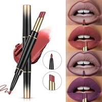 Crayon à lèvres mat longue tenue haute pigmentation, double embout, 16 couleurs, OEM/ODM, faible MOQ