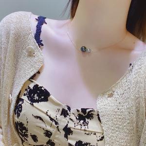 New Fashionable 18K Gold Chain Necklace with 8-11mm Natural Gold Beads Double Bead Design Adjustable Stylish <b>Matching</b> Gift <b>Box</b> - Product Image 1