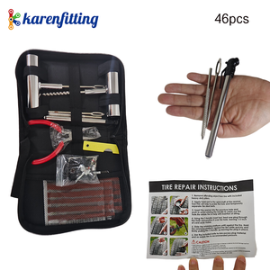 Kit de Reparación de Neumáticos de Emergencia de 46 Piezas, Herramientas de Reparación de Neumáticos sin Cámara para Automóviles y Motocicletas - Product Image 1