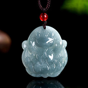 หยกธรรมชาติสีน้ำเงินหยกน้ำจืดจี้รูปจิ้งจอกเก้าหาง เครื่องประดับสำหรับผู้ชายและผู้หญิง หยกขายส่ง ของขวัญพร้อมใบรับรองการประเมินราคา DW36 - Product Image 2