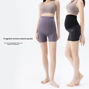 <span class=keywords><strong>Pantaloncini</strong></span> Estivi Sottili Traspiranti Anti-Esposizione in Tessuto Shark Skin a Tre Quarti, Senza Cuciture, con Protezione a Nido d'Ape per la Vita, Sicurezza in Gravidanza - Product Image 1