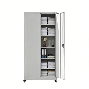 Armoires de classement métalliques robustes à 5 niveaux avec roulettes, portes verrouillables, armoire de classement verticale en acier pour le <span class=keywords><strong>rangement</strong></span> de bureau - Product Image 2