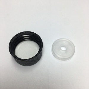24-414 Black PP Lid, <strong>Plastic</strong> <strong>Cap</strong> with F217 Liner,5oz 150ml clear Glass Empty Woozy Hot Sauce Bottle Ketchup Sauce Glass Vinegar - Product Image 1