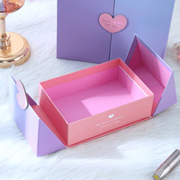 Boîtes d'emballage personnalisées à double ouverture pour parfums et crèmes faciales, avec gaufrage, pelliculage mat, insert en éponge, recyclables, prix usine
