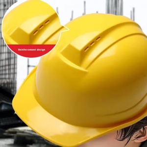 Casque de sécurité jaune de type V, sans fentes, suspension à 6 points, pour la construction - Product Image 2