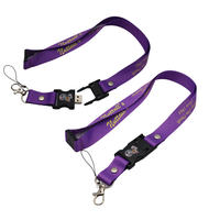 Lanyard usb produsen promosi murah kustom cetak stik memori serat poliester leher Lanyard Logo 2.0 3.0 flash drive usb