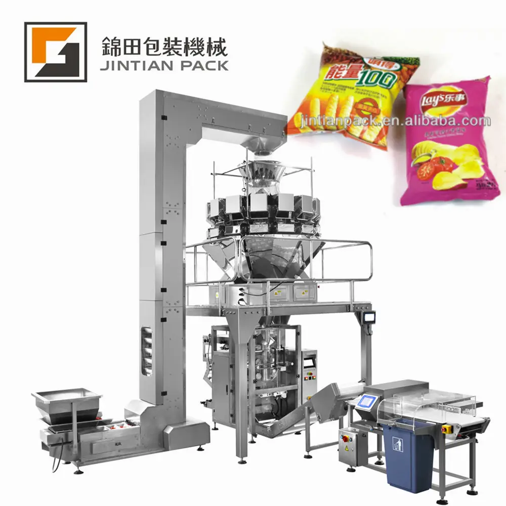 Automatica verticale Multihead del Peso di Riempimento Chicchi di Mais Grani di Caffè di Riso Snack di Imballaggio Macchina