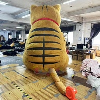 Costume de mascotte gonflable géant et mignon de chat assis, poupée de chat assis, mascotte de fête pour adulte, ensemble de luxe