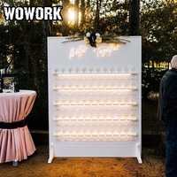 Support de fond mural WOWORK 2026 personnalisé, nouveau modèle, en métal et fer avec acrylique couleur champagne, pour décoration de mariage et événements