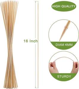 使い捨てBbqスティック3mm、4mmm、5mm天然Bbqバーベキュー串スティック - Product Image 5