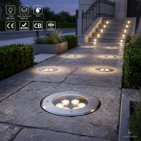 Lampes LED encastrées de jardin CE en aluminium 12V/24V/220V IP67, blanc chaud, pour allées et terrasses, pour aménagement paysager
