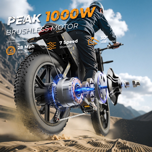 Dropshipping VARUN Peak 1000W150KM Range 31.5Ah High Capacity 20" Fat Tire E Bike Camping Rides Adults EU In-Stock - Product Image 2